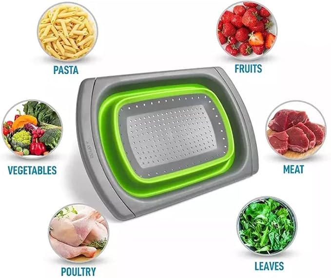 Collapsible over sink Colander Combo Pack 15.55 x 10.2 x 1.7