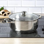 Ecolution Stainless Steel Stock Pot, Encapsulated Induction Ready Cooking Pot with Glass Lid, Oven Safe, Dishwasher Safe Soup Pot, 5-Quart