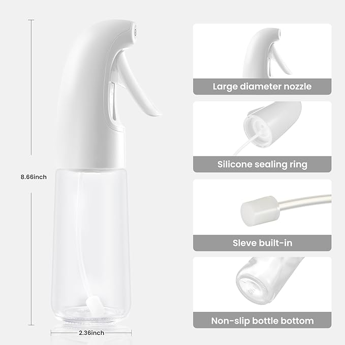 Oil Sprayer for Cooking, Olive Oil Sprayer Mister, Olive Oil Spray Bottle for Cooking, Salads, BBQs and More (White)