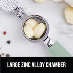 GORILLA GRIP Garlic Press and Peel Set, Heavy Duty Mincer Tool, Easily Mince and Crush Garlics, Ginger, Nuts, Seeds, Large Ergonomic Handle, Peeler Included, Peeling Cloves, Kitchen Gadgets, Mint