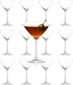LEMONSODA Hand Blown Classic Martini Glasses Manhattan, Cosmopolitan, Espresso Martini, Lemon Drop, Dirty Martini - Inspired by 1930's-50's Cocktail Culture - 6oz/10oz (Set of 12, 10oz) (2270)