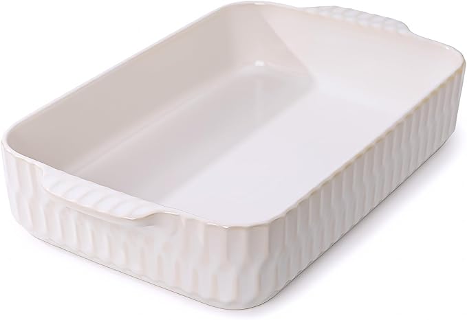 4.7QT Casserole Dishes for Oven, 9x13” Large Lasagna Pan, Ceramic Baking Dish, Rectangular Lasagna Pan Deep with Handles for Baking, Casserole, Kitchen, Gift for Mother Father Women Men