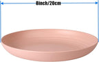 Wheat Straw Plates Lightweight Unbreakable Dinner Dishes Plates Set Dishwasher & Microwave Safe (Large 8 Pack 8')