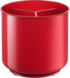 Extra Large Rotating Red Utensil Holder with Sturdy No-Tip Weighted Base, Removable Divider, and Gripped Insert | Rust Proof and Dishwasher Safe Kitchen Utensils Holder by Cooler Kitchen 7*7 Inches