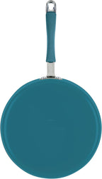 Rachael Ray Cucina Ceramic Nonstick Saute Pan with Lid, 3 Quart Non Stick Sauteuse Pan, Dishwasher Safe - Marine Blue