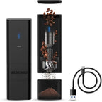 A2 Portable Electric Coffee Grinder, Cordless Burr Grinder USB Rechargeable Coffee Grinder Magnetic Grounds Cup for Espresso Pour Over Travel & Home Brewing, Black