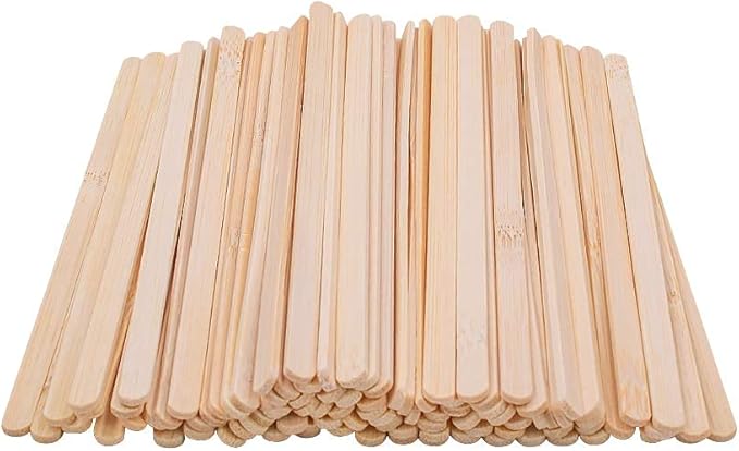 JoyRay Pack 100 5.5-Inch Bamboo Coffee Stirrers, Disposable Beverage Stirrers Sticks Eco Friendly Biodegradable Stir Sticks for Tea,Hot or Cold Beverages.(Glass not Included)