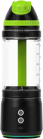 Portable Blender, Anti-Jamming 300 Watt for Shakes and Smoothies, 24oz Travel Blender USB Rechargeable, BPA Free Sporty bottle with a Travel Lid. (Black Base Grey Lid) (Black Base Green Lid)