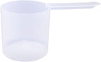 Plastic Measuring Scoop, (118.4 cc | 1/2 Cup | 4 fl oz. | 118.4 mL) Long Handle Spoons for Powders, Granules, Coffee, Pet Food, Baking Supplies, Protein and Other Dry Goods, BPA Free (Set of 100)