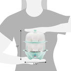 Elite Gourmet EGC1405M 2-Tiered Rapid Egg Cooker, 5-Egg Poacher, Omelets, Soft, Medium, Hard-Boiled Eggs with Auto Shut-Off and Buzzer, BPA Free, 14 eggs, Mint
