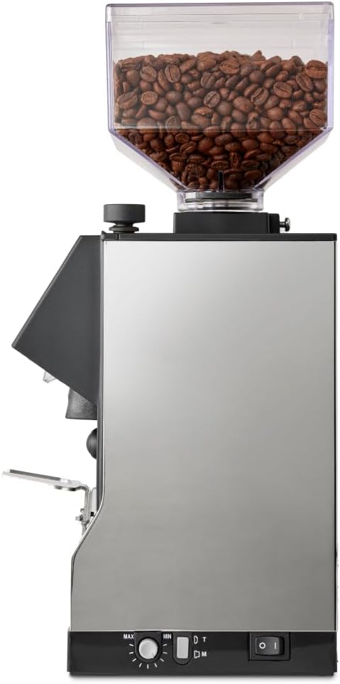 Eureka Mignon Silenzio Espresso Grinder | Silent Technology | Stepless | Timed Dosing | (Chrome, 55mm)
