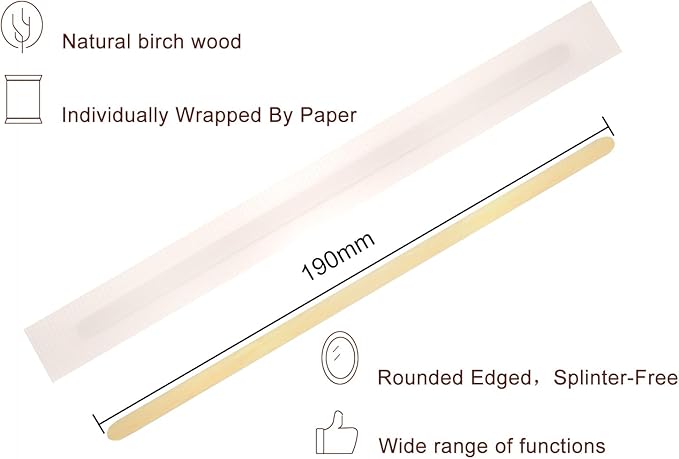 7.5 Inch 500 Pcs Individually Wrapped Coffee Stirrers, Paper Wrapped Coffee Stir Sticks, Wrapped Stir Sticks, Tea and Hot Chocolate Gifts