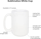 Sublimation Blank Ceramic Coffee Mugs Set of 6 Pcs White Mugs 15 oz Porcelain Espresso Cups Sublimation Mugs Blank DIY for Coffee Soup Tea Milk Latte Hot Cocoa etc
