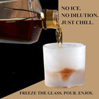 LIITON Lake Tahoe Heavy Crystal Whiskey Glasses Gift Set of 2, Thick Freezable Bourbon Glass 1lb Each, Premium Whiskey Gifts for Men, Frozen Crystal Chills Cocktails, 10 oz