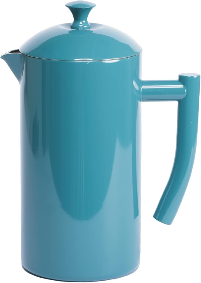 Frieling Double-Walled Stainless Steel French Press Coffee Maker, Lagoon Blue, 34 fl oz.