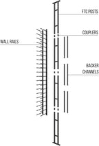 Ultra Wine Racks Floor-to-Ceiling Mount Display (1 Side, Single Deep, Black, Holds 21 Wine Bottles) - Modern Metal Wine Storage for Wine Cellars, Home Bars, Kitchens, and Dining Rooms