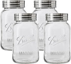 Ball Regular Mouth Glass Mason Jars with Lids and Bands, Used for Canning (Quart, 32 Ounce (Pack of 4))