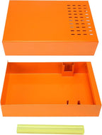 Large Size Espresso Coffee Knock Box Drawer, Stainless Steel Pull-Out Style Coffee Grounds Powder Container Bin for Cafes Restaurant Home Bar, 14.96 x 10.03 x 3.93 inch (Orange)