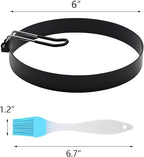 2 Packs 6" Pancake Ring Omelette Egg Ring for Frying Egg Non-stick Stainless Steel Round Pancake Mold Rings with Insulated Handle for Griddle Sandwich Eggs English Muffin Pancakes Burger Breakfast