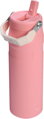 Stanley IceFlow Flip Straw 2.0 Water Bottle 24 oz | Built-In Straw for Travel and Sports | Lightweight and Leak Resistant | Insulated Stainless Steel | BPA-Free | Pink Mesa