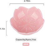 WHJY Pink Cherry Blossom Dish Set, Cute Pink Ceramic Plates, Sauce/Seasoning Dish, Sushi Dishes, Soy Dipping Bowl, Dessert, Appetizer Plates, Serving Dish for Kitchen Home – Set of 5