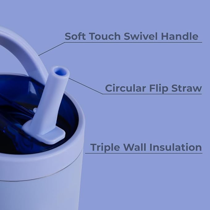 HydroJug Sport - Stainless Steel Tumbler with Straw, Vacuum Insulated, 20oz Leakproof Water Bottle, Ergonomic Design, Reusable, Dishwasher Safe, Rubber Base, Durable for Gym or Outdoors, Peri