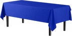 12-Pack Premium Plastic Tablecloth 54in. x 108in. Rectangle Table Cover - Dark Blue