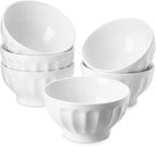 16 OZ Ceramic Soup/Cereal Bowls - White Bowls Set of 6 -Round Bowls for Cereal, Soup, Ice Cream, Fruit, Pasta, Salad, Rice - Dishwasher & Microwave Safe