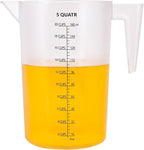 Food-Grade Plastic Measuring Pitcher – 160 Ounce & 20 Cups Measuring Cups with Handle for Liquid, Motor Oil, Pool & Lawn Chemicals, Dilution, Soap Mixing, Brewing, Commercial & Kitchen Use(5000ml)