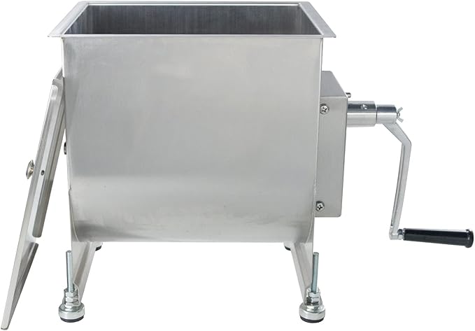 CMI Commercial Tilting Mixer Stainless Steel Manual Meat Mixers with Lid, 35Lb/20L Tilt Tank,(Mixing Maximum 35Lb for Meat),Sausage Mixer Machine Meat Processing Equipment
