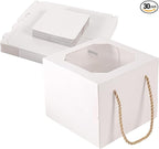 30 pcs 6x6x5 Inch Small Cake Box with Window, 6 inch cake box,Bakery Pastry Cookie Boxes,disposable cake containers, Mini Pie for Pastry,Dessert,Strawberries,Chocolates, Cupcakes