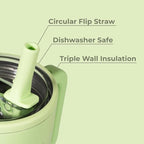 HydroJug Kids - 20 oz Insulated Kids Water Bottle with Flip Straw & Handle | Leak-Proof & Durable | Perfect for School, Sports, Lunch, Travel & Camp, Melon