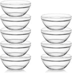 Sweejar 3 inch Small Glass Dipping Bowls set, 3 oz Dipping Sauce Bowls/Dishes, Mini Sauce Bowls for Ketchup, Soy, BBQ, Sushi, Party, 9 pack
