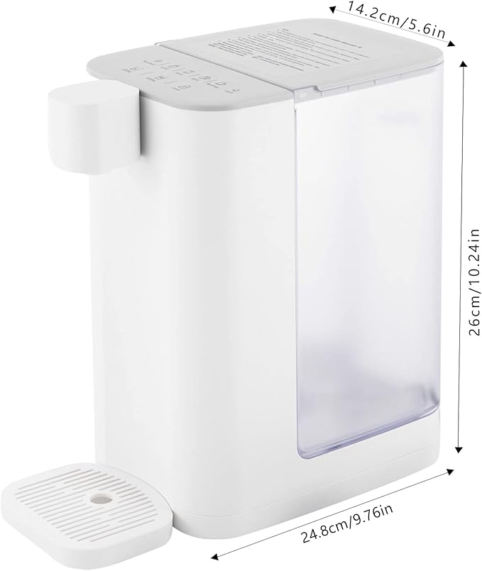 Instant Hot Water Dispenser, 1600W 110V 3L Electric Tea Kettle Large Water Boiler Maker Countertop Water System Dispenser Adjustable 5 Temperatures &2 Water Outputs for Homes Offices Schools (White)