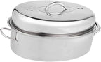 16in Fish Poacher Cooking Pot with Lid Portable Handle Multiuse Baking Tray for Seafood And Eggs, B