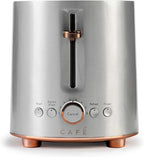 Café Express Finish 2-Slice Toaster | Extra-Wide Slots, Extra Lift for Waffles, Pastries, Texas Toast & More | 4 Pre-Set Functions, 8 Shade Options | Countertop Kitchen Essentials | Stainless Steel