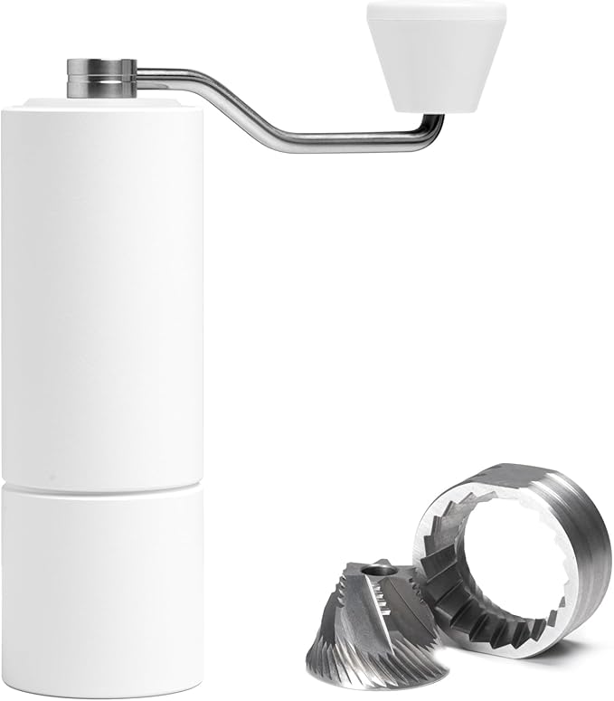 TIMEMORE Manual Coffee Grinder CNC Stainless Steel Conical Burr Coffee Grinder with Capacity 20g Chestnut C3 Internal Adjustable Setting for Pour Over French Press Coffee for Hand Grinder White