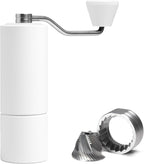 TIMEMORE Manual Coffee Grinder CNC Stainless Steel Conical Burr Coffee Grinder with Capacity 20g Chestnut C3 Internal Adjustable Setting for Pour Over French Press Coffee for Hand Grinder White