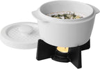 BOSKA Cheese baker - Brie Baker with Lid - Queso Warmer for Brie Cheese bites - Tea Light Candle keep Anything you make Warm - Handy Size & Microwave-safe