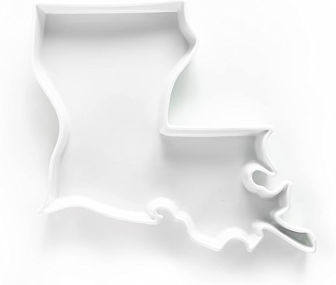 Louisiana Shaped Baking Dish, Serving Platter or Decorative Tray Charming Porcelain Bakeware Oven Microwave and Dishwasher Safe