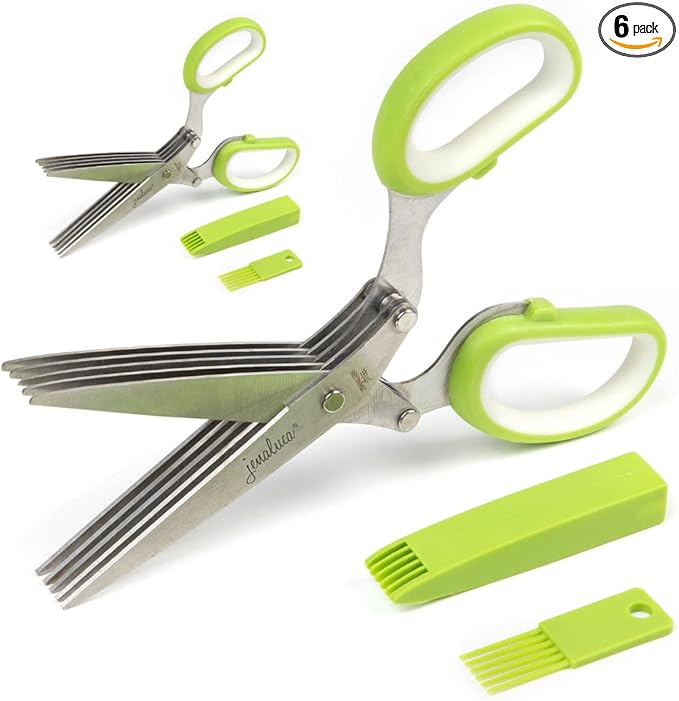 Jenaluca Herb Scissors with Five Blades - Two Pack