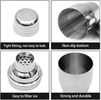 12oz Cocktail Shaker Small Single Bar Shakers Bartending Stainless Steel Espresso Shaker for Martini Margarita Alcohol Liquor Drink Mixer