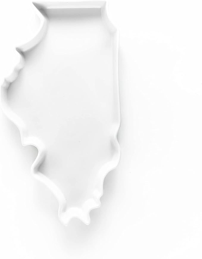 Illinois Shaped Baking Dish, Serving Platter or Decorative Tray Charming Porcelain Bakeware Oven Microwave and Dishwasher Safe