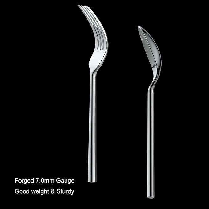 Alata Potter 45-Piece Forged Stainless Steel Flatware Set Cutlery Set,Service for 8,Silver Finish,Dishwasher Safe