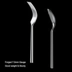 Alata Potter 45-Piece Forged Stainless Steel Flatware Set Cutlery Set,Service for 8,Silver Finish,Dishwasher Safe