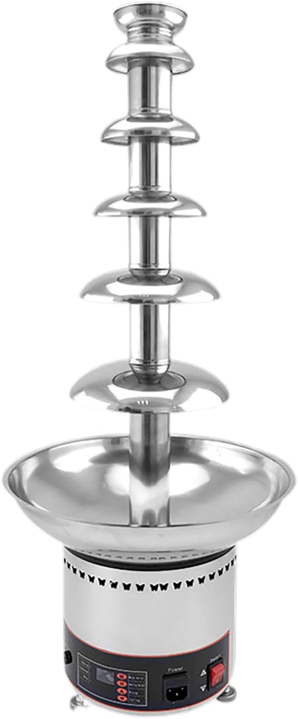 Chocolate Fountain 110V Electric 6-Tiers Digital Chocolate Fountain Melting Machine Heating Fondue Fountain