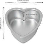 Heart-shaped cake pan, heart-shaped cake tin, aluminum, 6-inch heart-shaped-pan, for weddings, parties, family and other occasions cake (6 x 3 Inch,Set of 2)