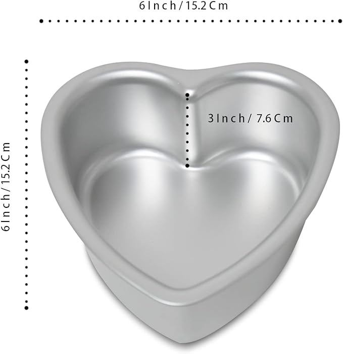 Heart-shaped cake pan, heart-shaped cake tin, aluminum, 6-inch heart-shaped-pan, for weddings, parties, family and other occasions cake (6 x 3 Inch,Set of 2)