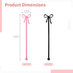 36Pcs Acrylic Bow Drink Stirrers, Acrylic Swizzle Sticks with Coquette Pink and Black Bows, 5.7 x 1.2 in Cocktail Stirrers for Wedding, Birthday, Holiday, Bow-Themed Party Drink Decoration