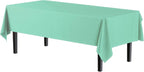 Exquisite 12-Pack Premium Plastic Tablecloth 54in. x 108in. Rectangle Table Cover - Lig...